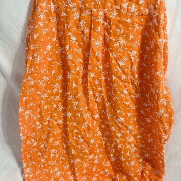 Ralph Lauren Orange Shirt with White Nautical Print - Picture 2 of 6